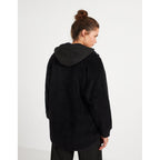 IKKS - Chaqueta Negra Sherpa Con Cuello Camionero Y Capucha I.Code - Negro