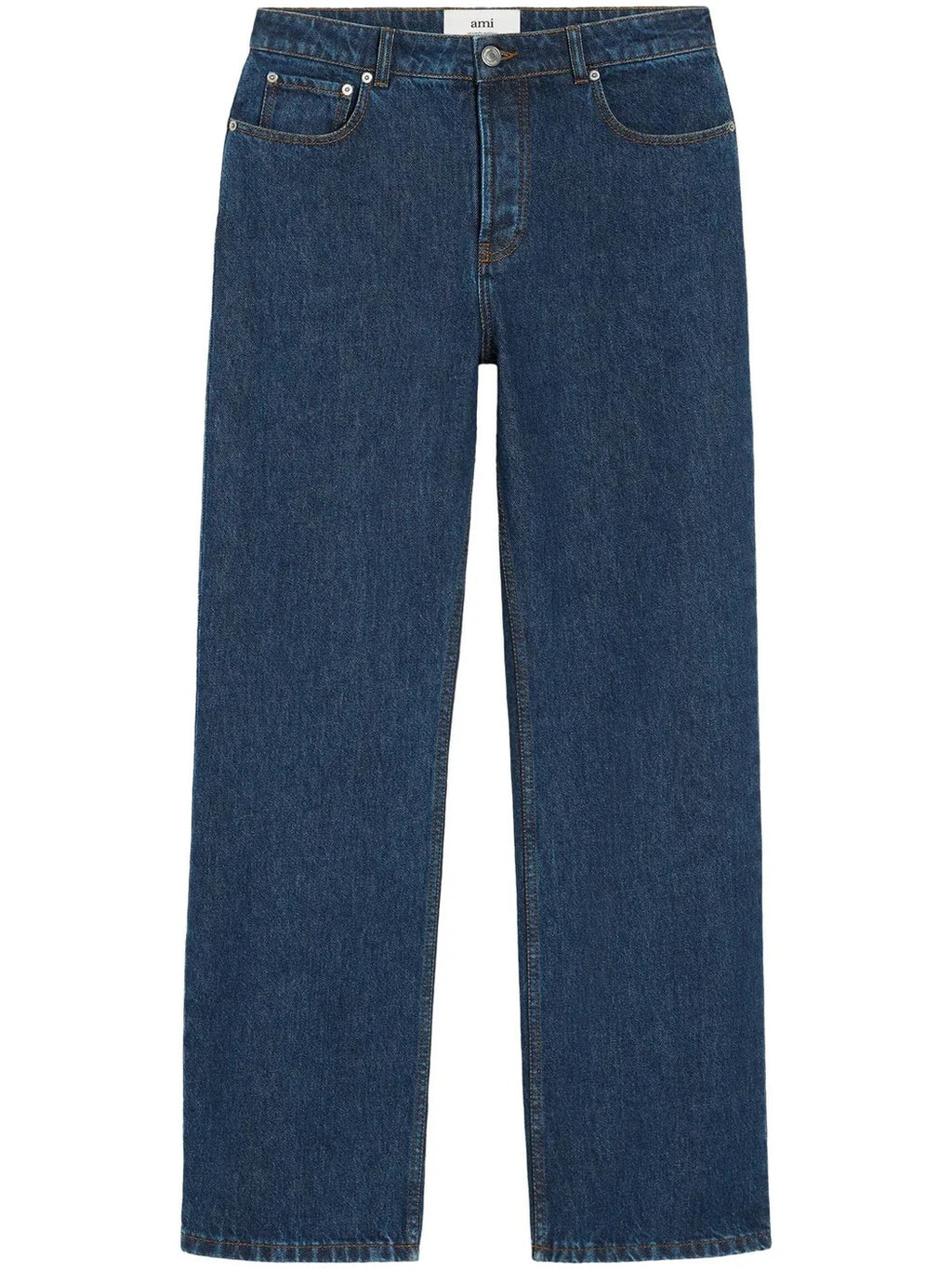Ami Paris - Vaqueros de algodón de corte ancho en azul