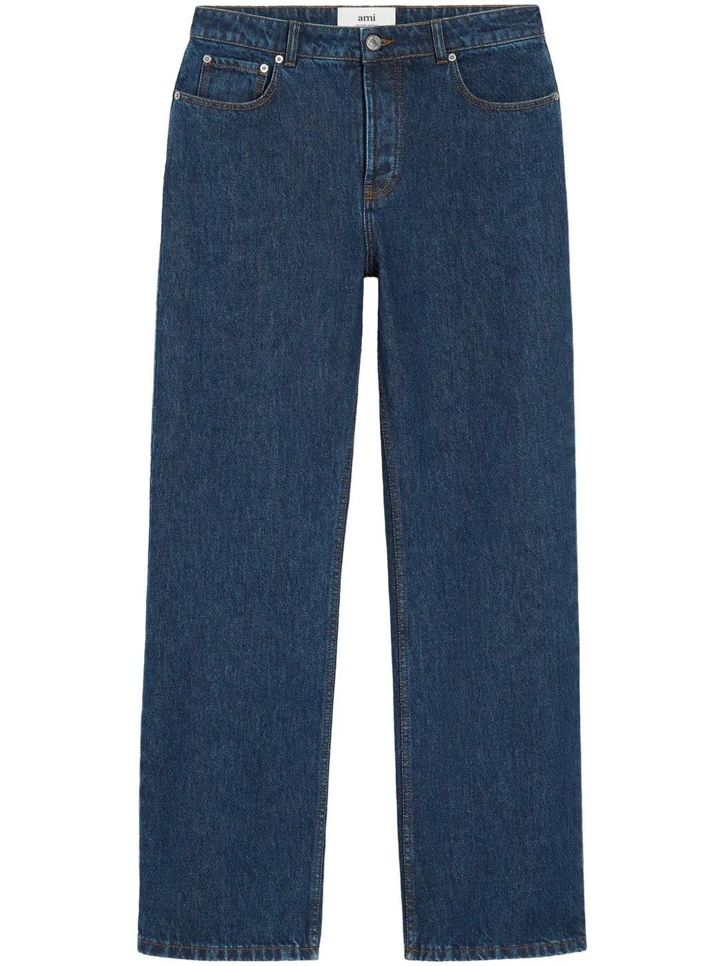 Ami Paris - Vaqueros de algodón de corte ancho en azul