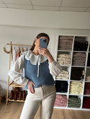 Adèle Jean Blue Sleeveless Sweater