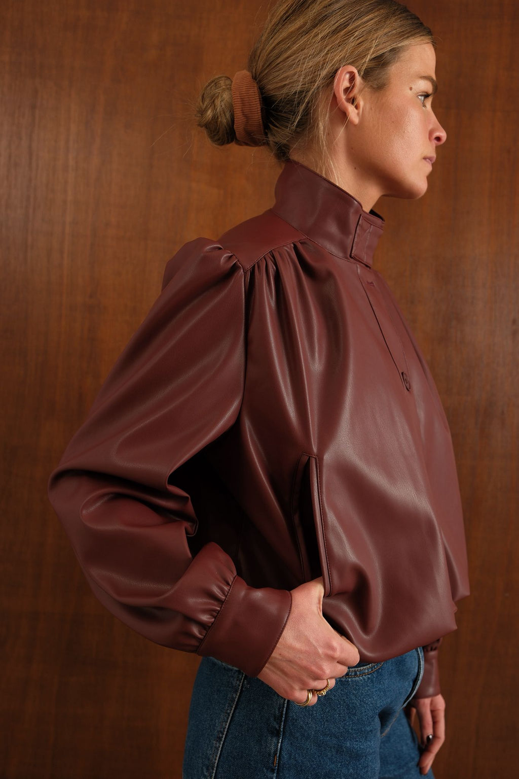 Chaqueta de piel sintética Iris Ladrillo