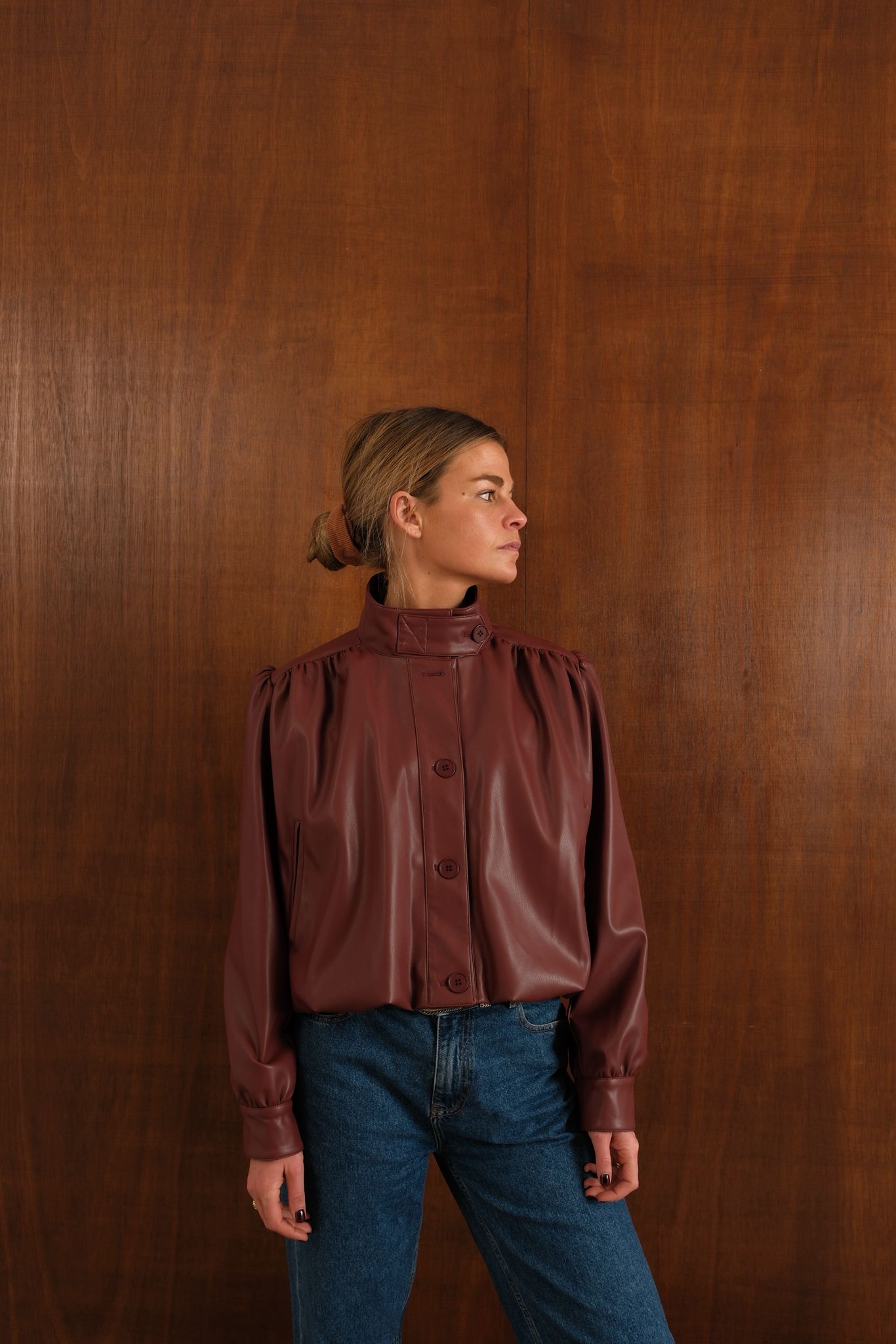Chaqueta de piel sintética Iris Ladrillo