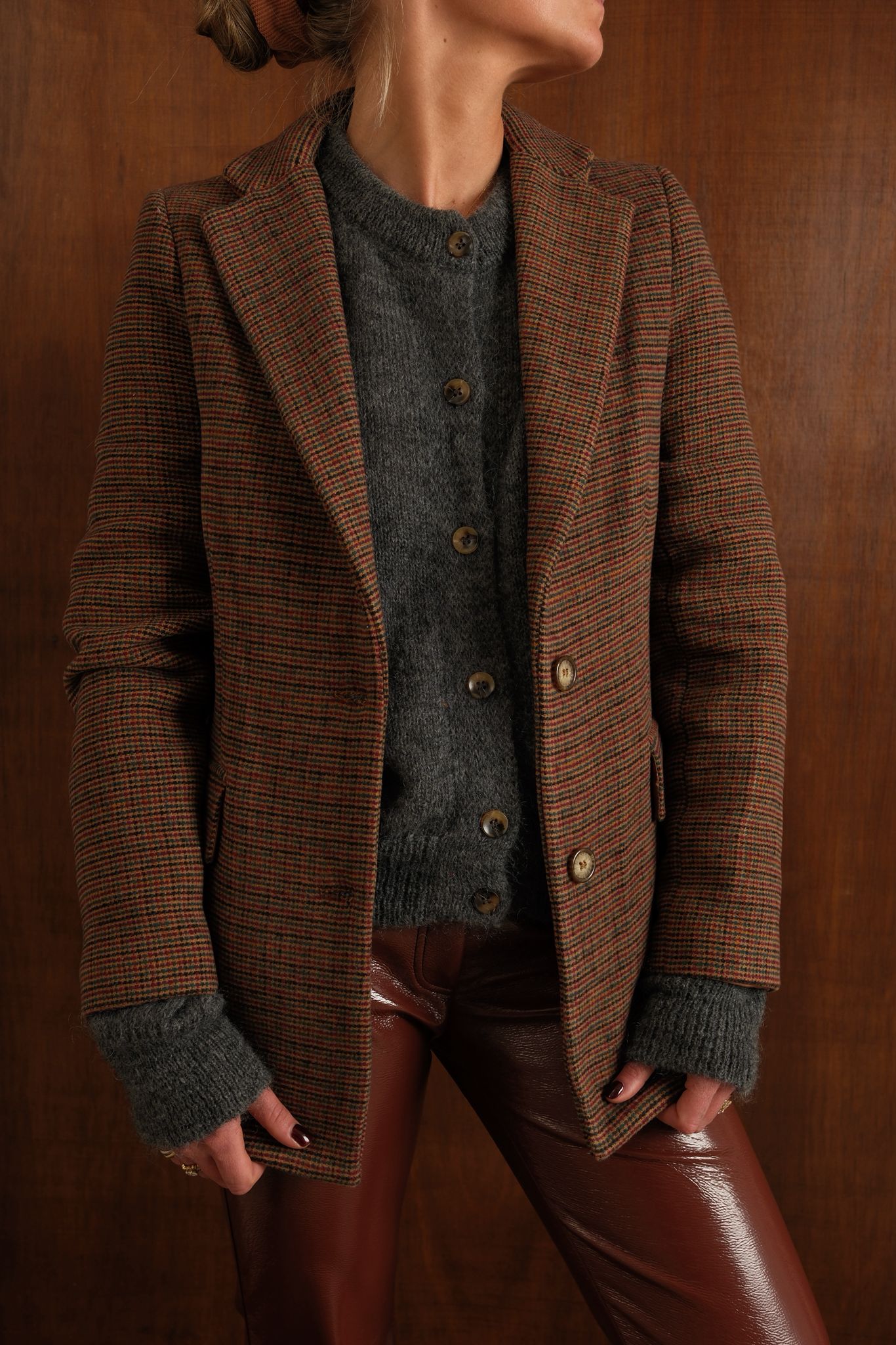 Blazer a cuadros marrón Gaspard
