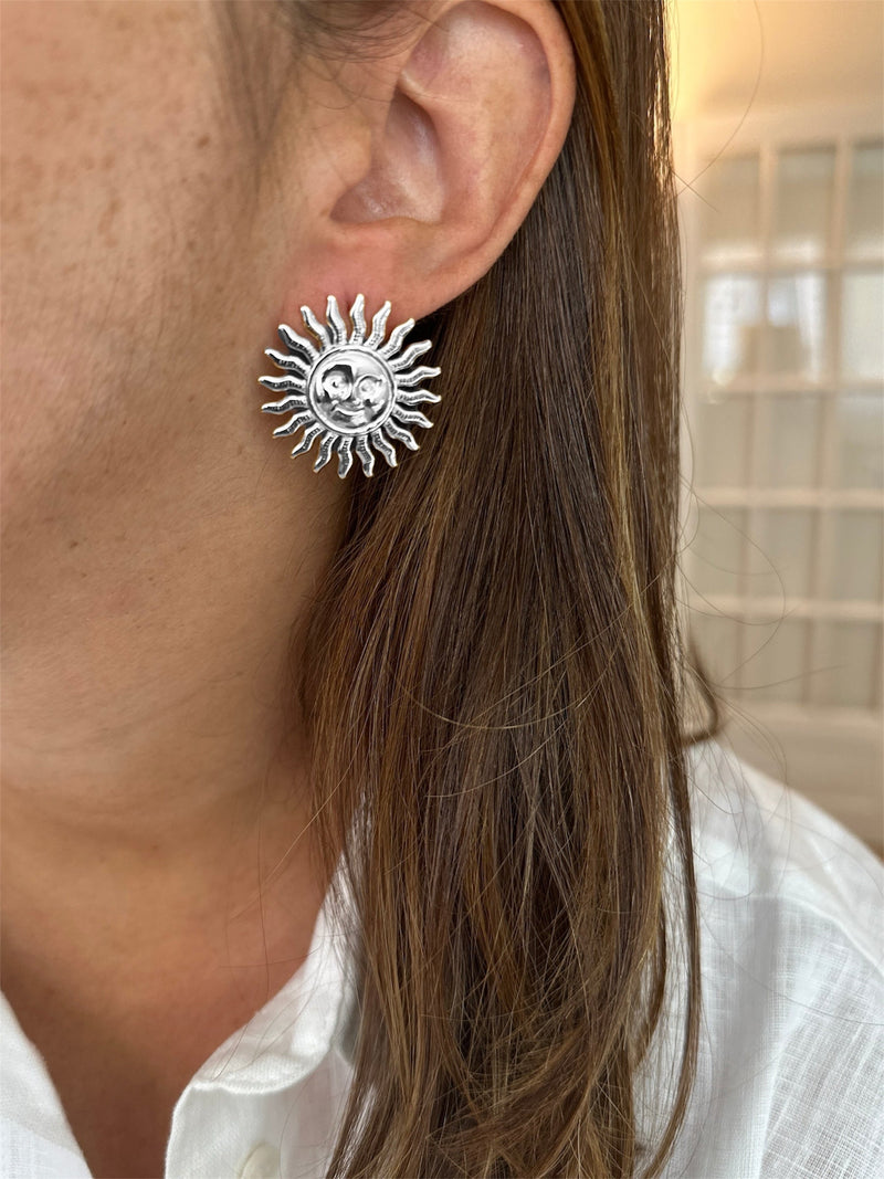 Boucles D'Oreilles Soleil - Les Boucles - Doré Ou Argent