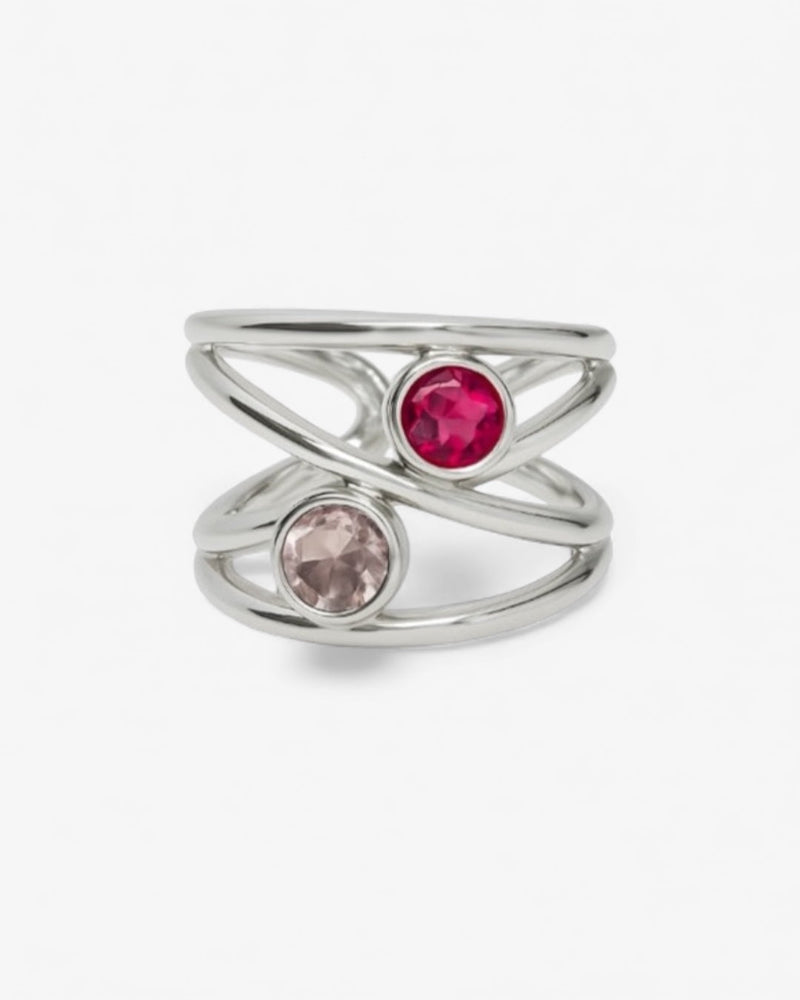 Anillo Love Rosa Plata