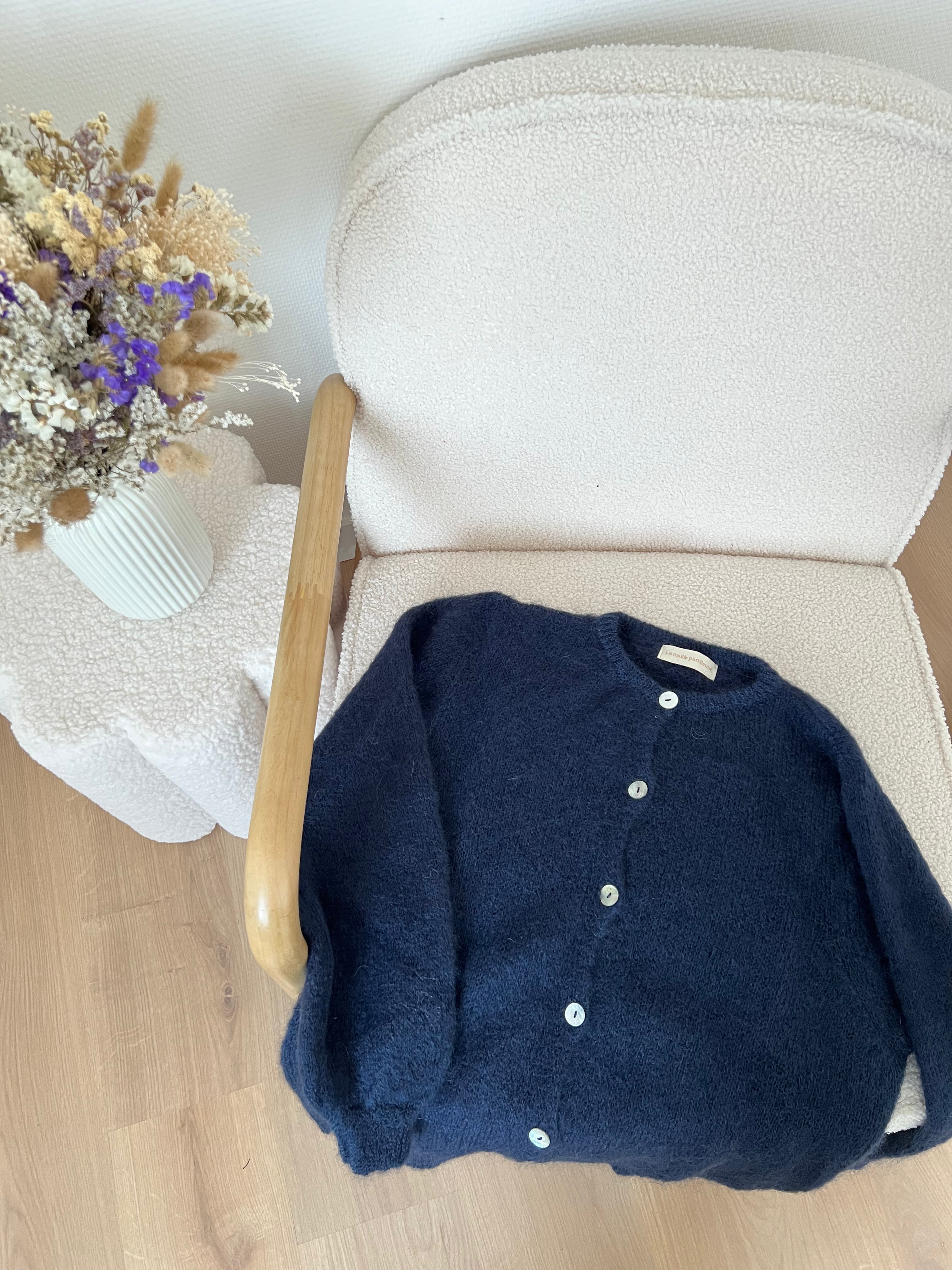 Bianca Navy Blue Wool Knitwear