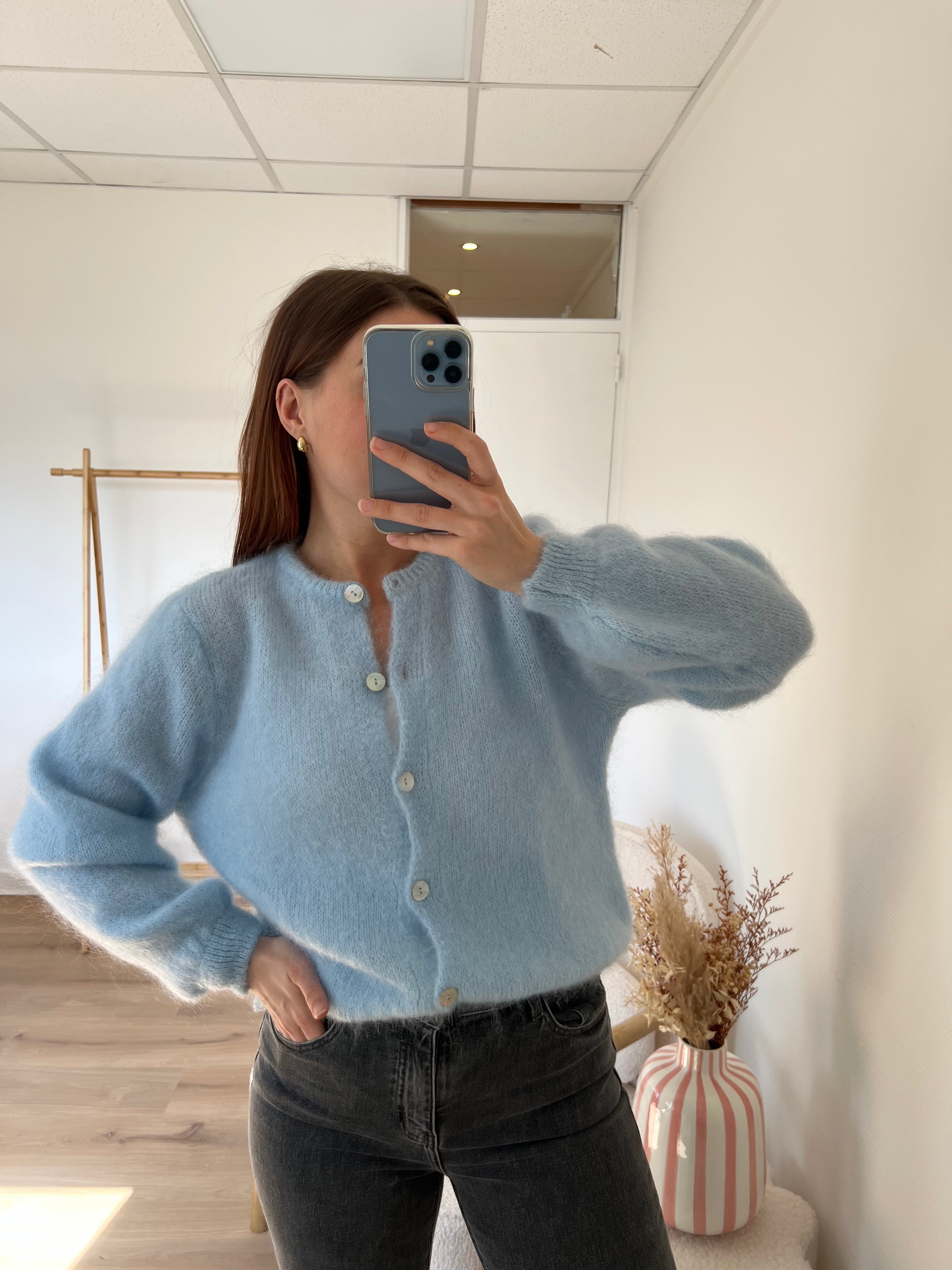Prenda de punto de lana Bianca azul glaciar