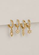 Boucles d'oreilles mini créoles plaqué or avec pierres zircons