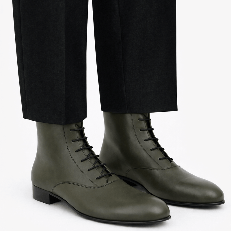 Bottines Ines - Cuir De Veau Lisse - Vert
