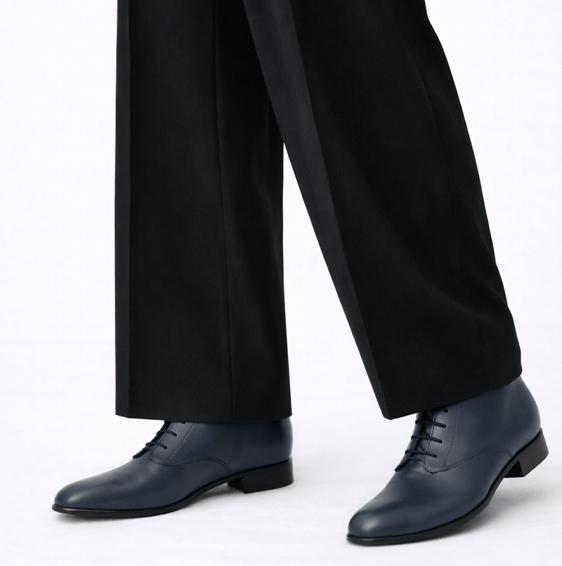 Bottines Ines - Cuir De Veau Lisse - Bleu