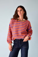 Pull Pia Lilas Et Orange