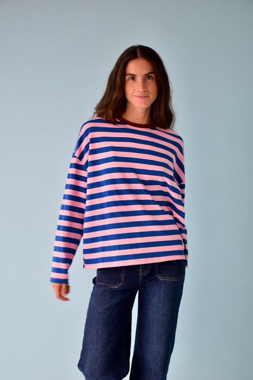 T-Shirt Núria Azul Y Rosa