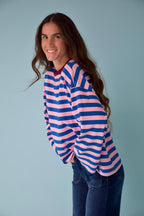 Camiseta Núria Azul Y Rosa