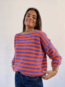 Pull Pia Lilas Et Orange