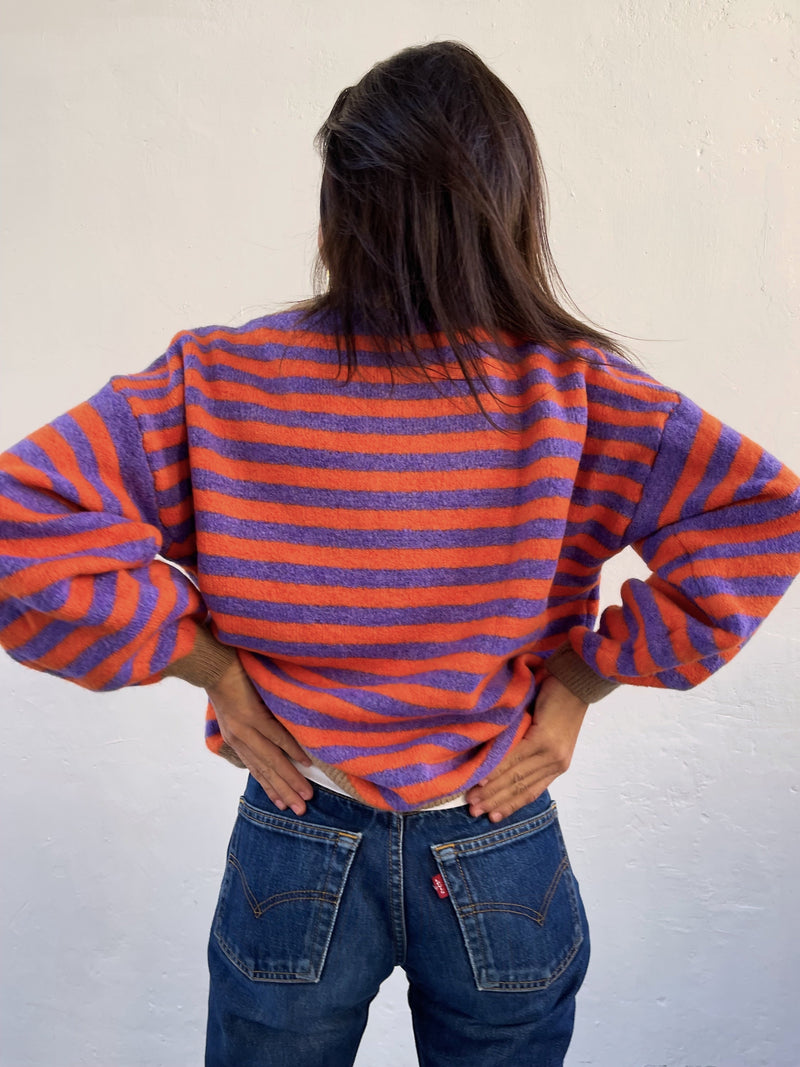 Pull Pia Lilas Et Orange