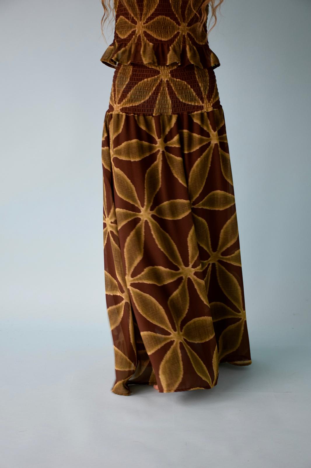 Trébol Skirt Green and Brown