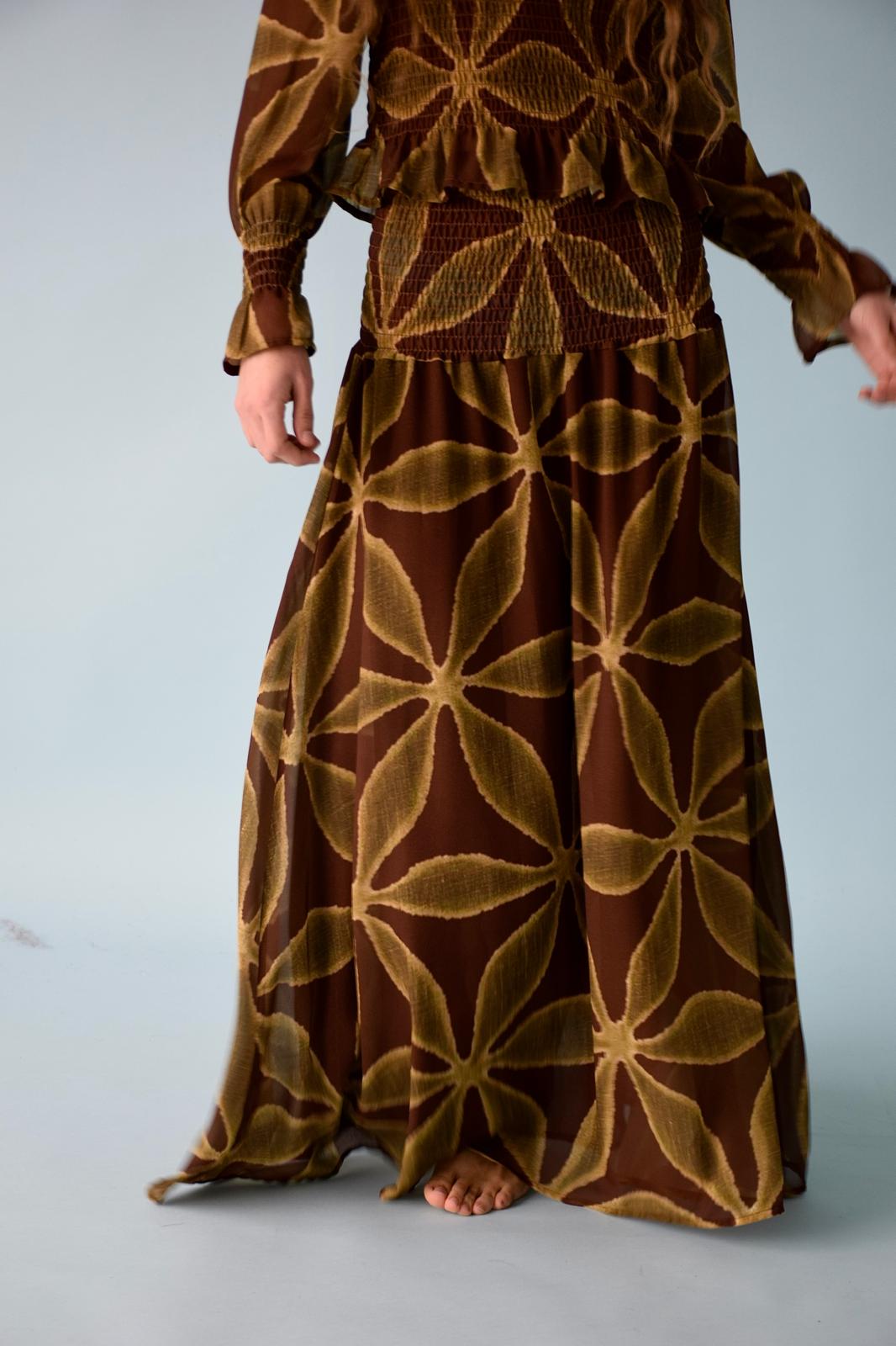 Trébol Skirt Green and Brown