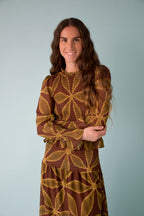 Trébol Chía Blouse Green and Brown