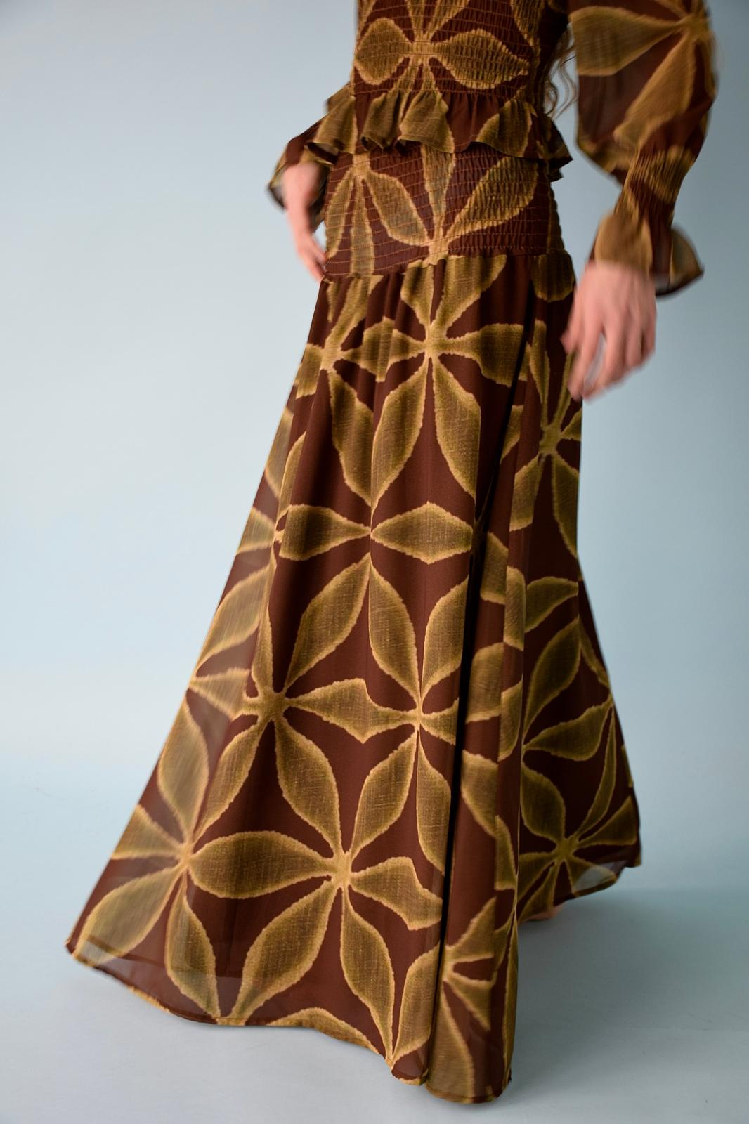 Trébol Skirt Green and Brown