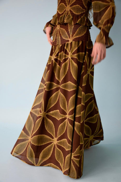 Jupe Trébol Verde y Marrón