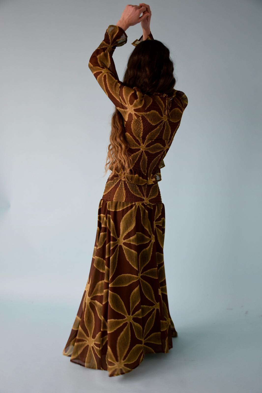 Trébol Skirt Green and Brown