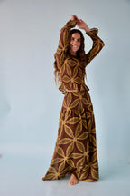 Trébol Skirt Green and Brown