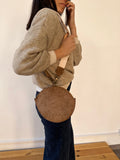 Macarena Taupe Suede Crossbody Bag