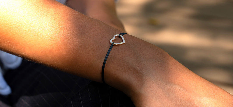 Bracelet Coeur Vide Taupe - Taupe