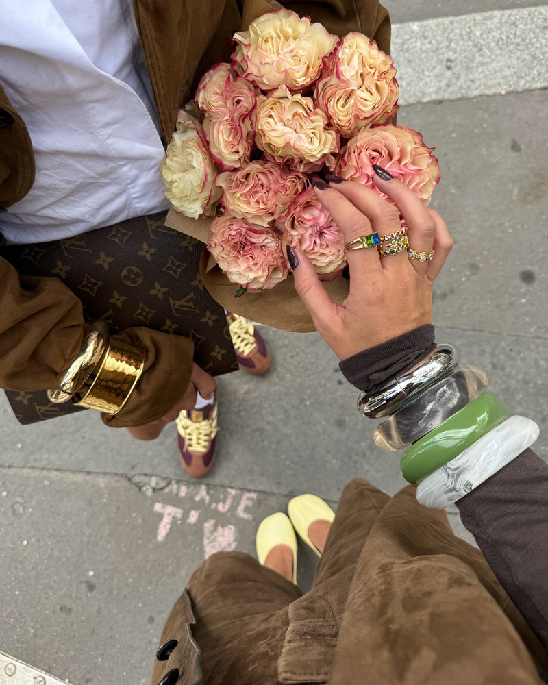 Bracelet Bangle Vert Asymétrique