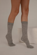 Chaussettes Laine Alpaga - Gris Perle