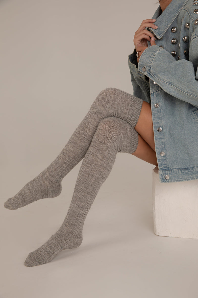 Jambières Laine Alpaga - Gris Perle