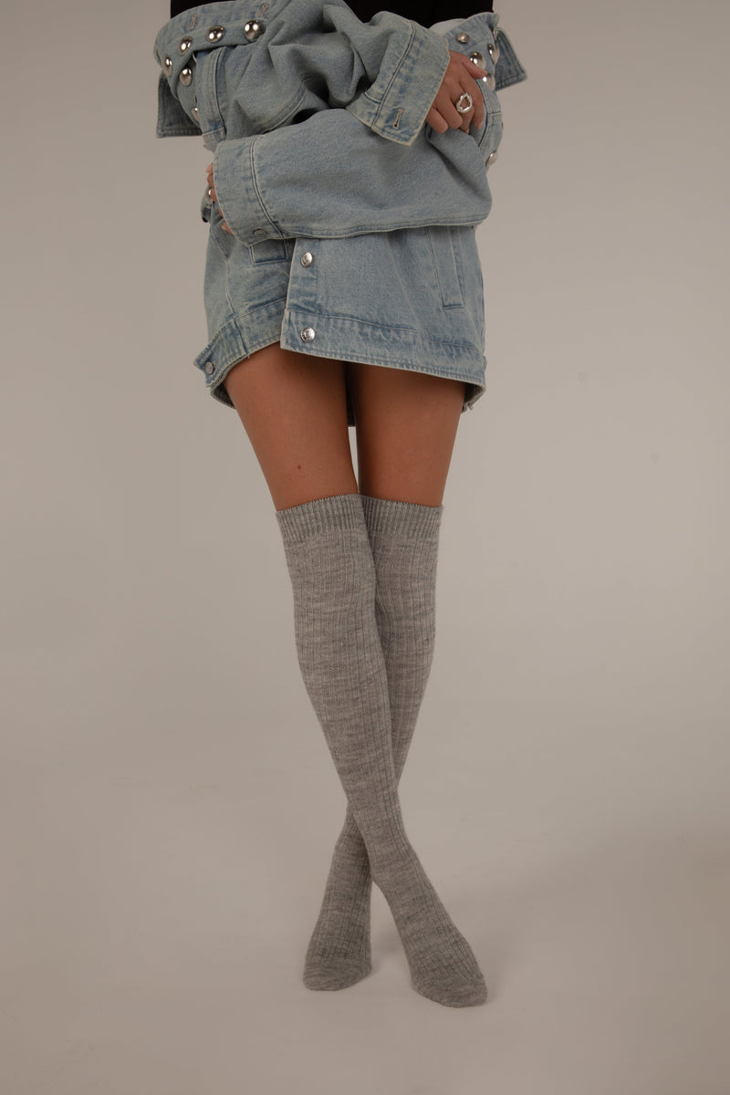 Jambières Laine Alpaga - Gris Perle