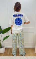 Mykonos T-Shirt - White and Blue