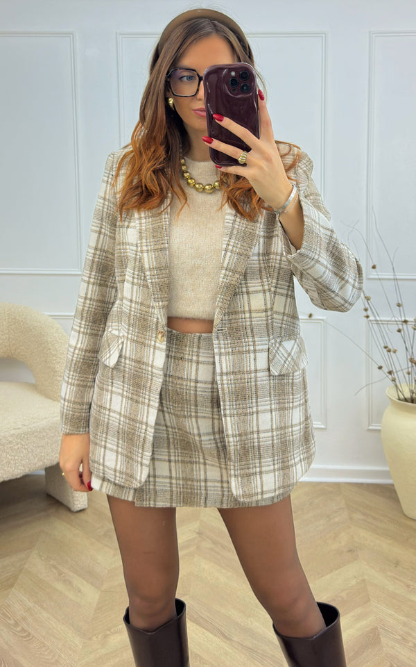 Blazer de Cuadros Neyssia - Beige