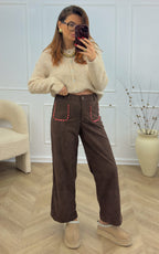 Pantaloni Velluto Alpha - Cioccolato