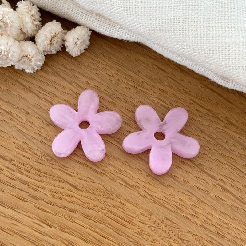 Fleurs "Maria" acétate-Boucles d'oreilles-instants-plaisirs-Rose-Instants Plaisirs | Bijoux
