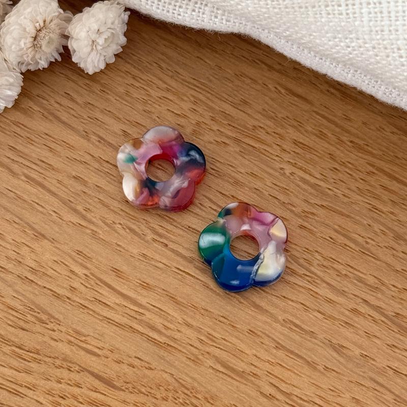 “Mini Flora” acetate flowers-Earrings-instants-pleasure-Multicolor-Instants Plaisirs | Jewelry
