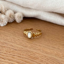 Bague "Isaline" Nacre acier-Bagues-Instants Plaisirs • Bijoux-Instants Plaisirs | Bijoux