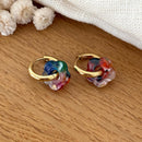 Créoles "Mini Flora" multicolore acier-Boucles d'oreilles-instants-plaisirs-Instants Plaisirs | Bijoux