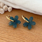 "Maria" steel duck blue hoop earrings-Instants-Plaisirs-Earrings-Instants Plaisirs | Jewelry