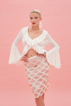 Jupe Midi En Sequins Sirène - Rose