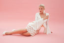 Haut En Maille À Volants En Chiffon - Blanc