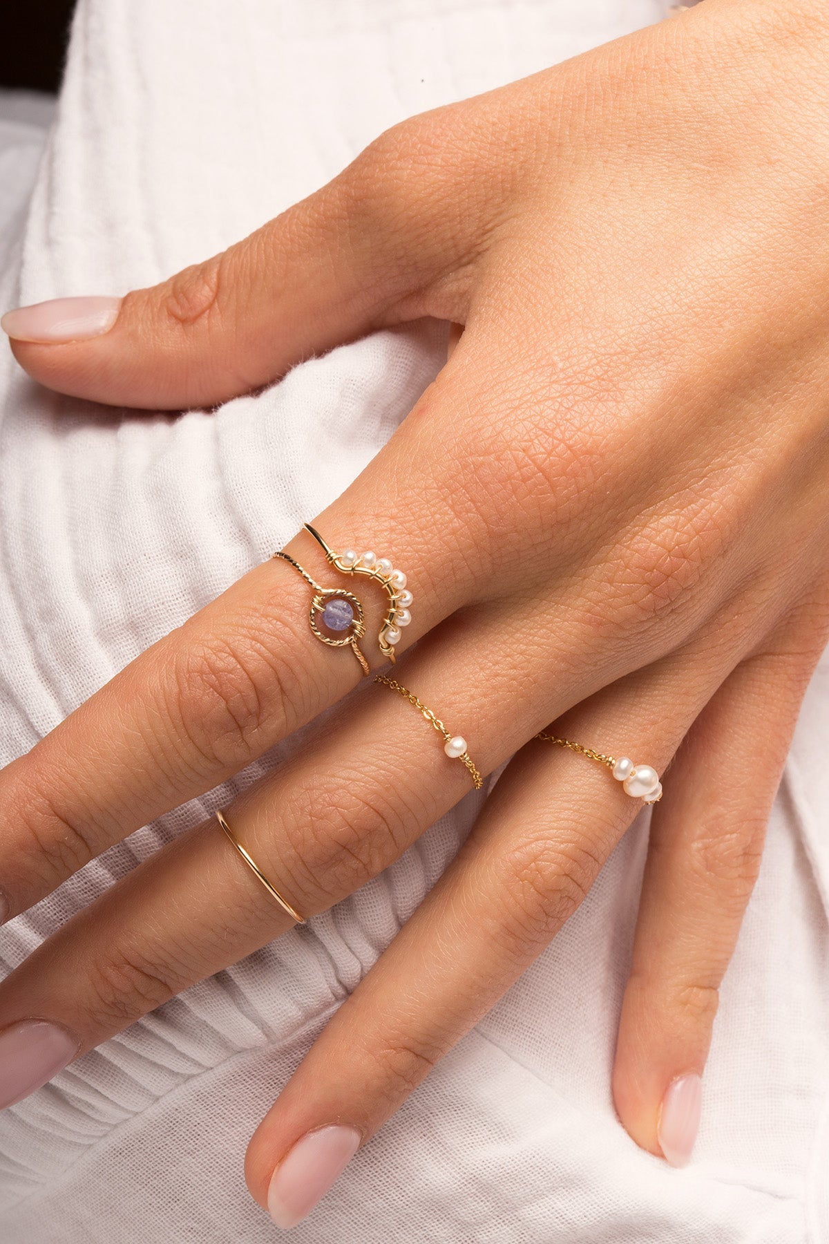 Chance Chain Ring - Cultured Pearls