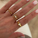 Bague "Aria" Nacre acier-Bagues-Instants Plaisirs • Bijoux-Instants Plaisirs | Bijoux