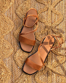 Grace Flat Sandals Camel - Lachoix