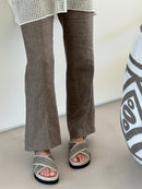 Sandalia Bianca Rafia Topo