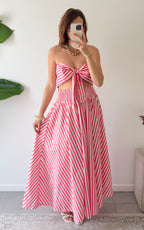 Conjunto De Rayas Ravello - Rosa y blanco