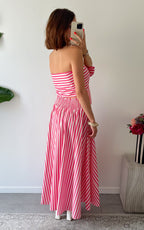Conjunto De Rayas Ravello - Rosa y blanco