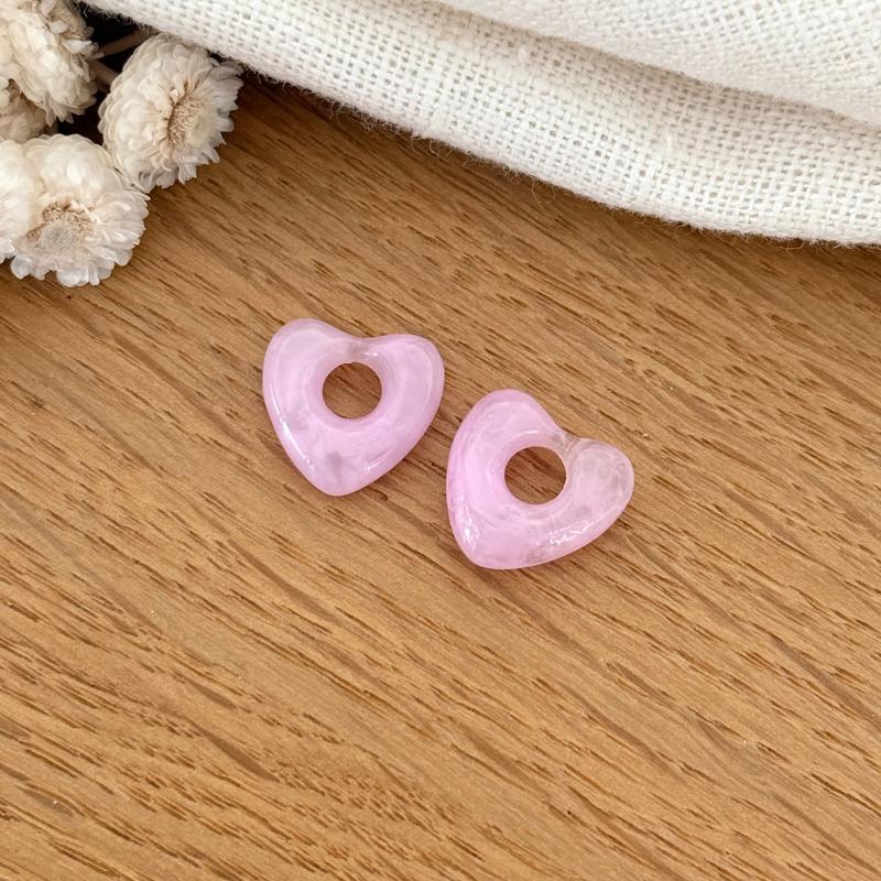 Heart "Lovo" acetate-Earrings-instants-plaisirs-Rose-Instants Plaisirs | Jewelry