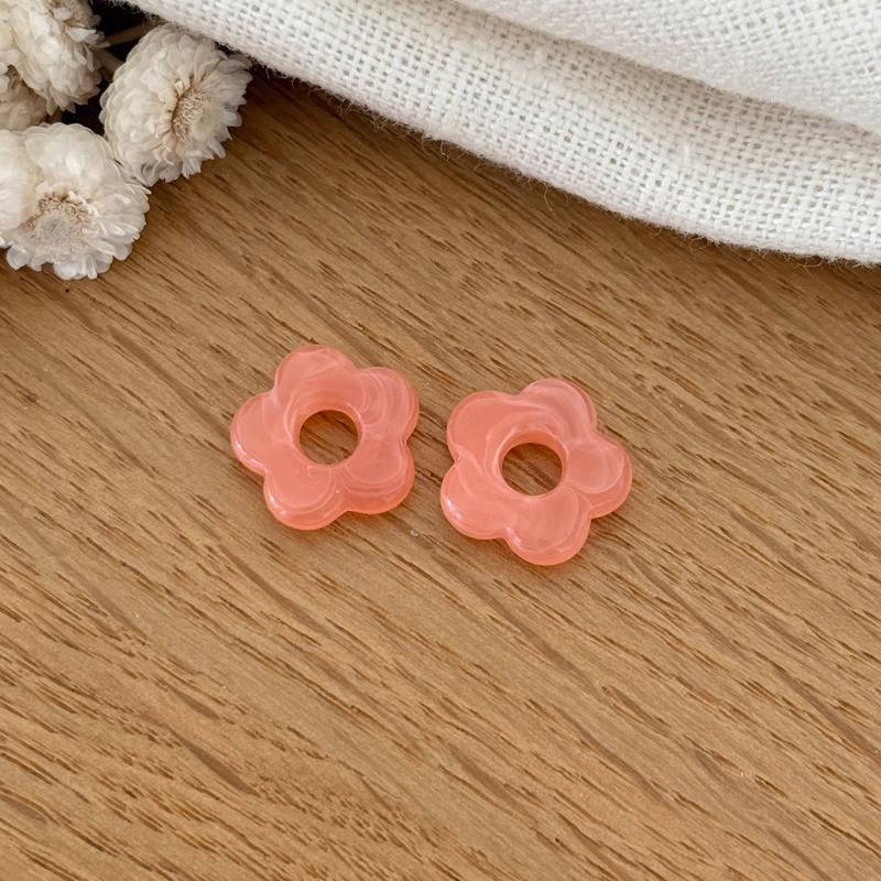 Fleurs "Mini Flora" acétate-Boucles d'oreilles-instants-plaisirs-Saumon-Instants Plaisirs | Bijoux